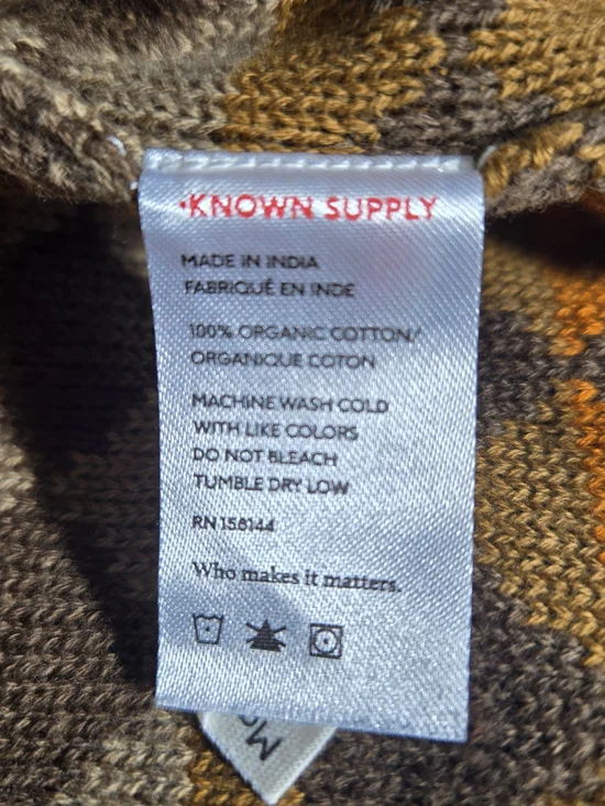 KNOWN SUPPLY Argyle Sweater Vest Dress - 100% Organic Cotton - NWT - Size S - Picture 6 of 7